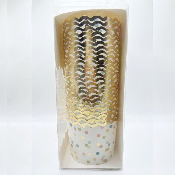 NEW My Minds Eye Gold Foiled Polka Dot and Stripes Baking Cups - 50 Count - Picture 3 of 4